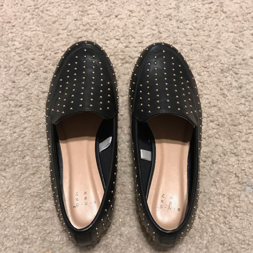 Black Gold Studded Mules